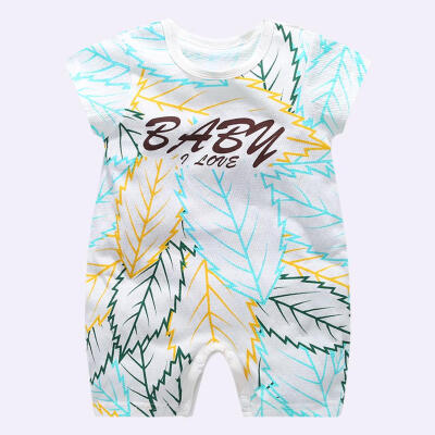 

Summer Soft Boys Girls Baby Rompers Cute O-Neck Kids Doodle Print Jumpsuit