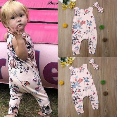 

Toddler Baby Girl Cotton Flowers Bodysuit Jumpsuit Romper Playsuit Outfit 0-24