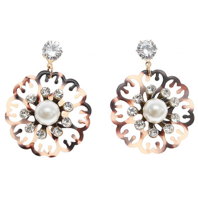 

2 Colors Fashion Good Quality Women Statement Drop Earrings For Women Fashion Earring Wholesale Round Hollow Drop Earrings