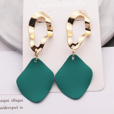 

EK805 New Fashion Rhombus Sheets Pendant Earrings for Women Geometric Metal Square Long Dangle Earring Party Jewelry oorbellen
