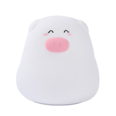 

7 Colors Pig LED USB Children Animal Night Light Silicone Soft Cartoon Baby Nursery Lamp Breathing LED Night Light