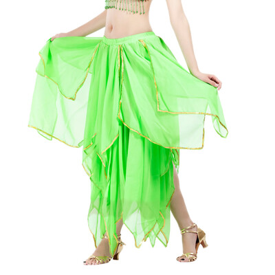 

Roseonmyhand Women Sequin Side Split Skirt Chiffon Belly Dance Performance Skirt