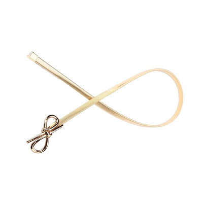 

New Fashion Women Belt Bow Clasp Front Stretch Skinny Elastic Belt Bowknot Waist Strap GoldSilver