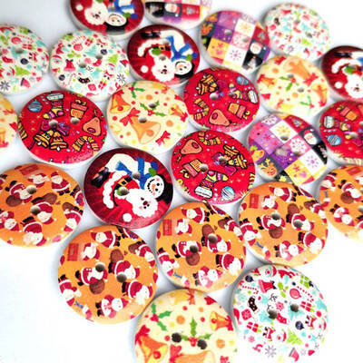 

50PCS Christmas Snowman Buckle DIY Scrapbooking Crafts Household Patchwork Decorative Mixed 20 Mm Buttons Sewing Accessories