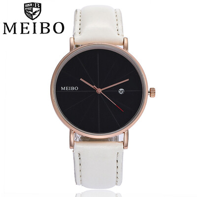 

MEIBO Ladies Wriatwatches Leather Band Womens Watch Minimalist Clock Rose Gold Dail Hour Reloj Mujer Dropshipping 533