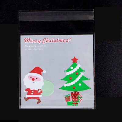 

Christmas Santa Claus Snowman Self-Adhesive Cookie Bag Biscuit Baking Packaging Bags For Snack Christmas Decoration