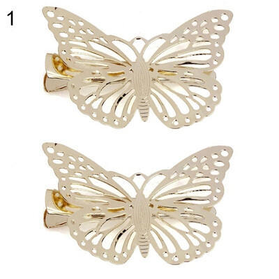 

Women\s Unique Fashion Rhinestone Cutout Butterfly Hair Clips Hairpin Necklace