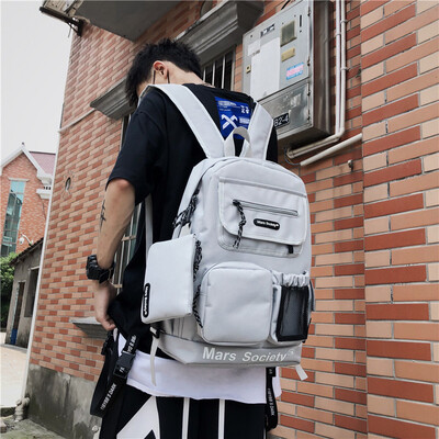 

Backpack Male High School Fashion Junior High School Shoulder Bag Female Han Edition Harajuku University Students Large Capacity B