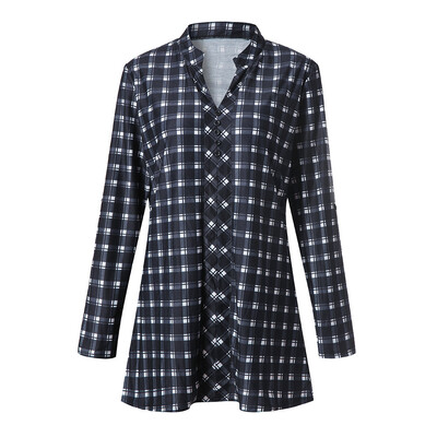 

Starmoon Womens Shirt Top Plaid Long Sleeve V-Neck Casual Buttoned Shirt Top Blouse