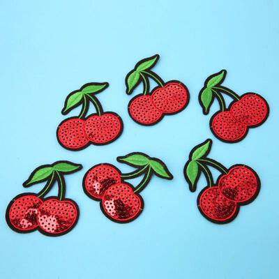 

Greensen 6PCS Cherry Embroidered Cloth Sticker Cherry Sequin Patch Apparel Backpack Hat Garment Patch