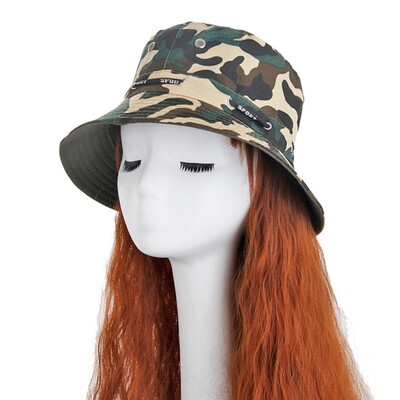 

5 Colors Unisex Men Women Summer Cotton Bucket Hat Outdoor Fisherman Camo Cap