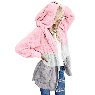 

Toponeto Womens Oversized Open Front Hooded Draped Pockets Cardigan Coat