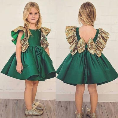 

New Princess Baby Kids Girl Dress Flower Backless Party Gown Formal Dresses
