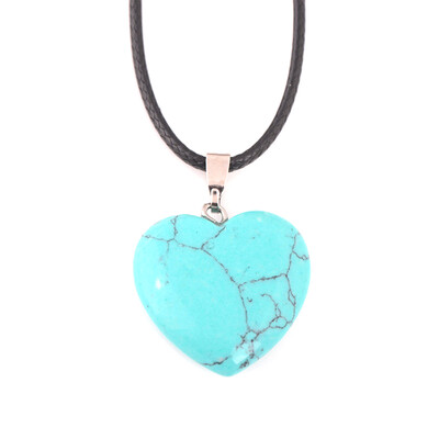 

Natural Crystal Stone Love Heart Necklaces & Pendant For Lover Pink Quartz White Crystal Healing Jewelry