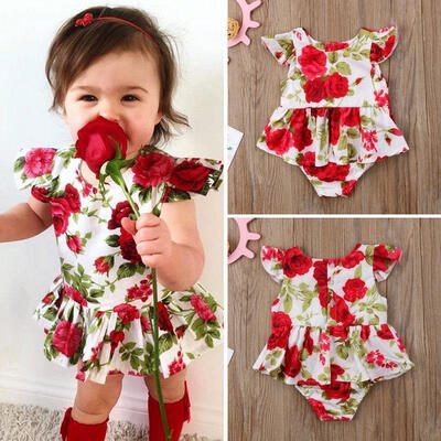 

Fashion Newborn Baby Girl Floral Romper Jumpsuit Bodysuit Clothes Outfit Summer
