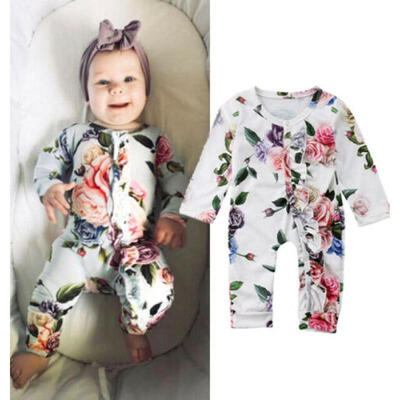 

Newborn Infant Baby Girls Cotton Flower Romper Jumpsuit Bodysuit Outfits Clothes