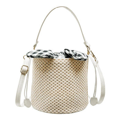 

Straw Woven Shoulder Messenger Handbags Casual Women Crossbody Bucket Bags