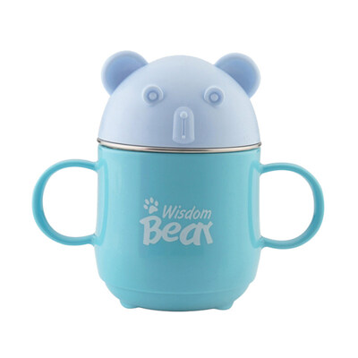 

Cute Bear Stainless Steel Coffee Tea Water Kids Milk Cup Home Mug with Lid Gift