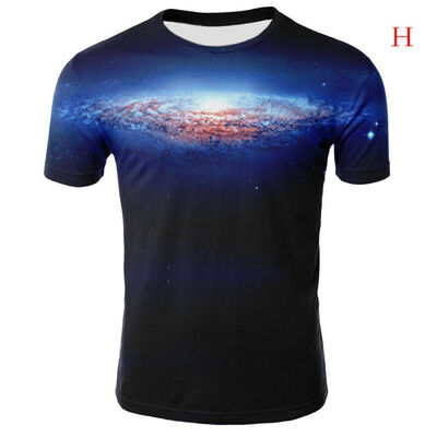 

Fashion Galaxy Space 3D Print T-shirt Men Short Sleeve Tee Tops Blouse Hot