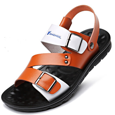 

YONGHENGMEILI Genuine leather mens soft bottom beach shoes 7144