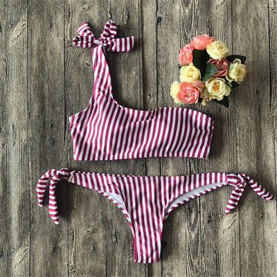 

Women One Shoulder Bikini Set Padded Push Up Swimwear Swimsuit Beachwear -XL