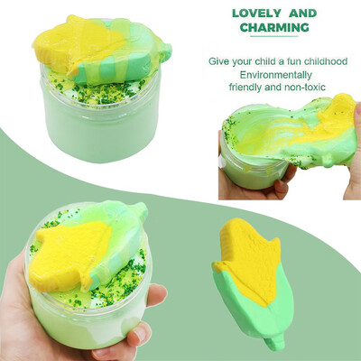 

Siaonvr 300ml Crystal Mud Simulated Corn Slime Scented Decompression Toy