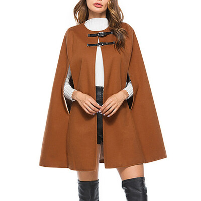 

Toponeto Winter Lady Womens Warm Solid Colort Bats Cape Coat Jacket Cardigan Outerwear
