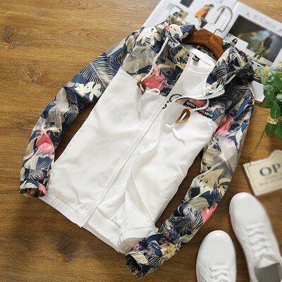 

Mens Tops Printed Coats Fashion Casual Zipper Slim Fit Jacket Hooded Outwear