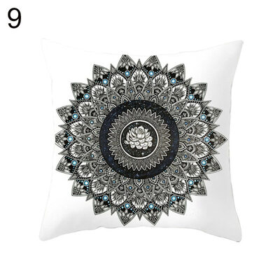 

Mandala Arabesque Flower Yin Yang Pillow Case Cushion Cover Chair Sofa Decor