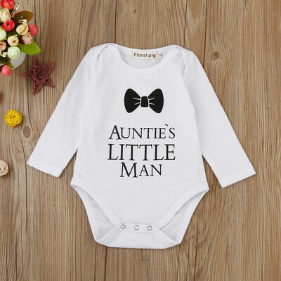 

Newborn Baby Boys Girls Letter Bowknot Print Romper Jumpsuit Outfits Clothes