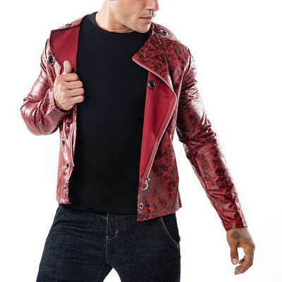 

Autumn Mens Casual Motorcycle Short Coat PU Leather Zipper Jackets Tops Outwear