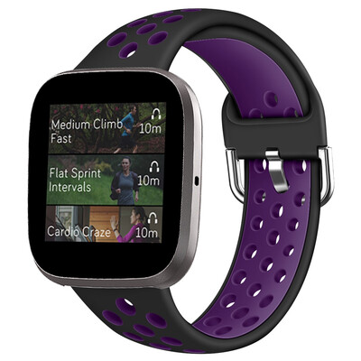 

ECSEM Bands for Fitbit VersaSoft Silicone Replacement Band for Fitbit Versa Air Hole Wristband Strap for Women Men