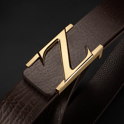 

Factory Mens Belt Leather Casual Smooth Buckle Layer Leather Belt Mens Youth Korean Business Pants