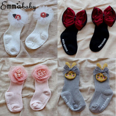

Soft Cotton Baby Kids Toddlers Girls Knee High Socks Tight Leg Stockings