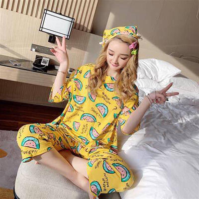 

3 Pcs Women Sleepwear Nightgown Pajama Set Tops with Pants Girls Femme Autumn Cartoon Plus Size Women Nightgown Wholesale W1
