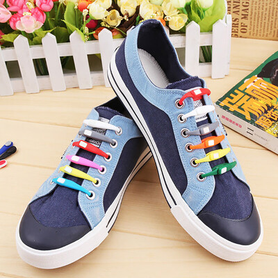 

〖Follure〗12Pcs Novelty Unisex No Tie Shoelaces Silicone Elastic Sneaker Lazy Shoe Laces