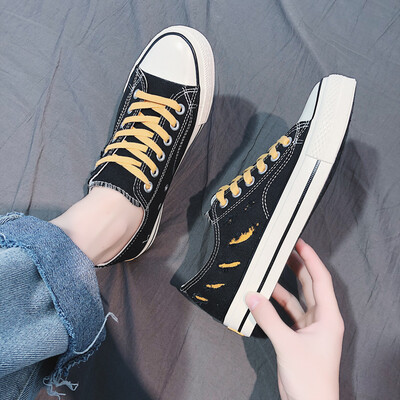 

Mens shoes summer 2019 new net red trend Joker casual canvas shoes Korean autumn shoes low tide shoes