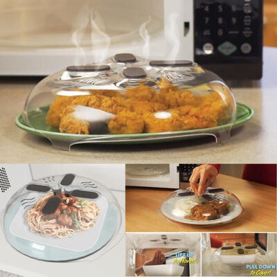 

New Food Splatter Guard Microwave Hover Anti-Sputtering Cover with Steam Vents