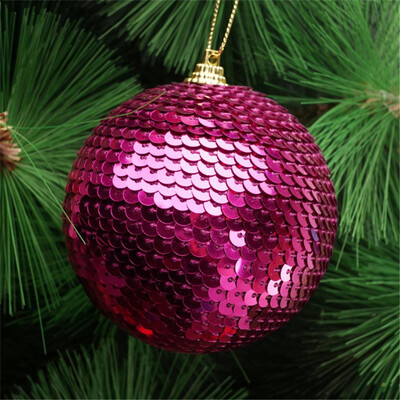 

Gobestart Christmas Sequin Glitter Baubles Balls Xmas Tree Ornament Decoration 8CM