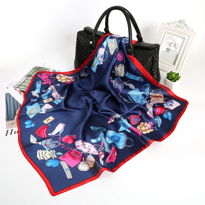 

Korean version of autumn&winter wild scarf dual-use shawl womens bib wild fashion printing silk scarves sunscreen