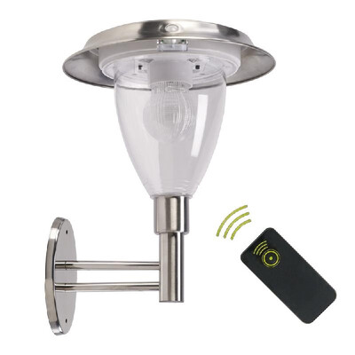 

Solar Wall Light Remote control White & Color Changing Light Sensor LED Outdoor Post Lamps For Walkway Patio Path Lawn Garden Yard