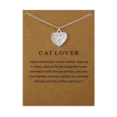 

Fashion Jewelry Reminders Cat Lover Friendship Heart Charm Necklace For Women