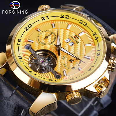 

Forsining flywheel mens automatic mechanical watch belt watch mens watch