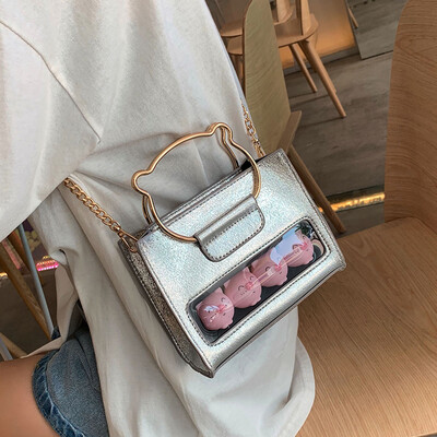 

Net red transparent small bag female bag 2019 new wave wild foreign gas handbag summer small fresh chain Messenger bag