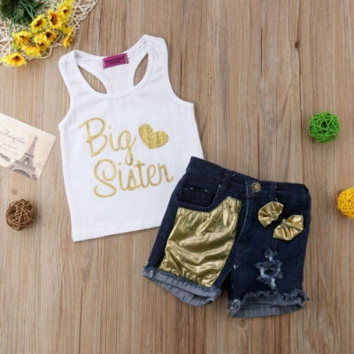 

2018 Toddler Newborn Baby Kid Girl Outfits Clothes Summer T-shirt VestPants 2PCS Set