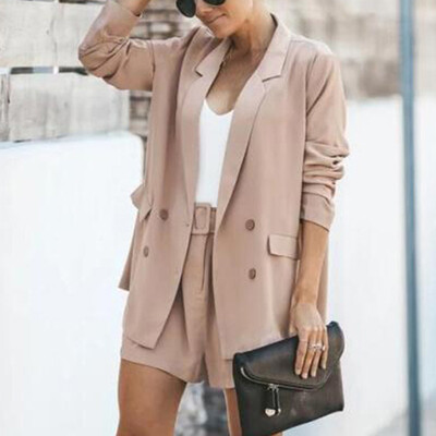 

Fashion Women Solid Colors Small Suit Tops Lady Long Sleeve Casual Cardigan Coat