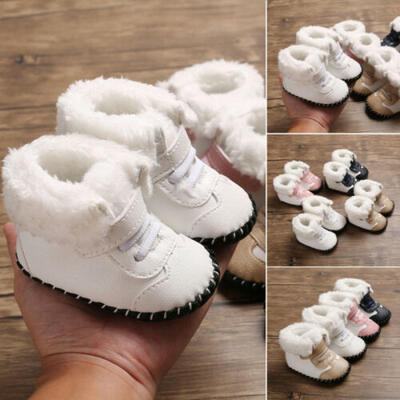 

Newborn Kids Baby Boys Girls Soft Sole Crib Shoes Warm Boots Anti-slip Sneakers