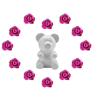 

Toponeto Foam Bear Modeling 200 Pcs Mini PE Foam Rose Flower for DIY Crafts Gifts