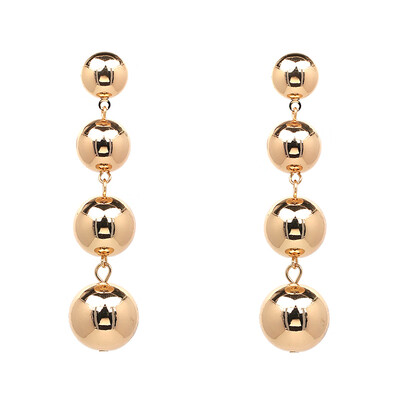 

JURAN 2017 Long Copper Ball Dangle Earrings Women Charm Party Wedding Earring Luxury Jewelry 3 Colors Factory Price J50034