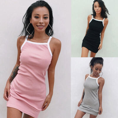 

Women Slim Bandage Bodycon Sleeveless Club Evening Party Mini Dress Vest Dress